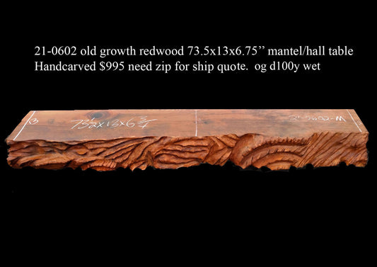 Redwood | hand carved mantel | DIY | live edge | carvedman26-0002 (Copy)