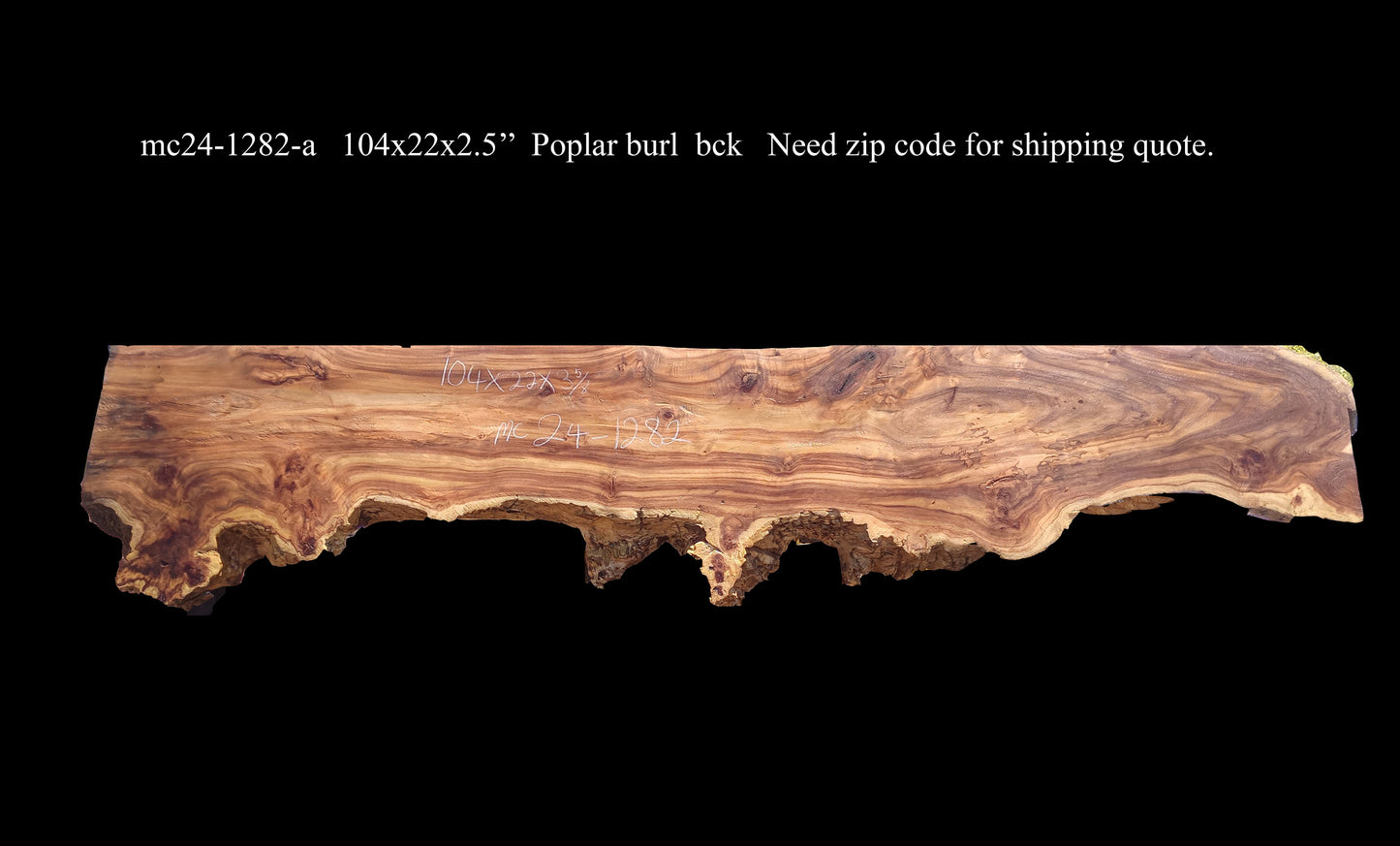 Poplar Mantel | Poplar Burl | Live Edge Mantel | M24-1282