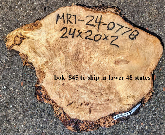 Myrtle Burl slab | live edge | cookie cut | DIY | End Table  | Mrt24-0778