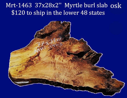 myrtle burl | river table | DIY | Live edge slab | mrt-1463