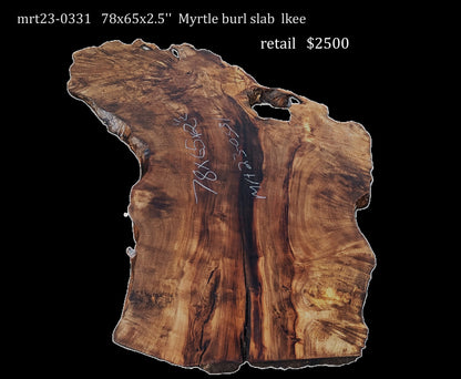 Myrtle Burl Slab | DIY | Table | Craft Wood | River Table | Mrt23-0331