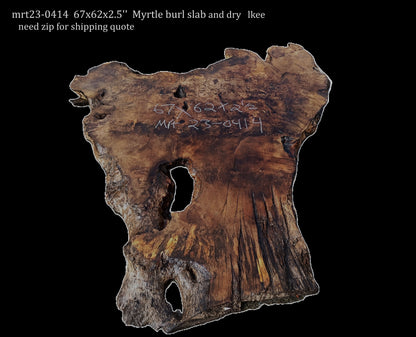 Myrtle Burl Slab | DIY | Table | Craft Wood | River Table | Mrt23-0414