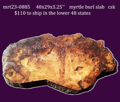 myrtle burl | river table | DIY | Live edge slab | mrt23-0885