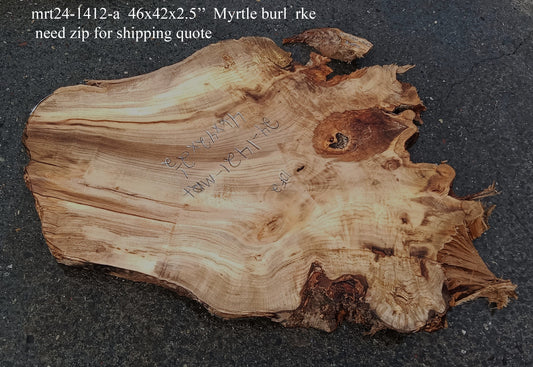 Myrtle Burl Slab| DIY Crafts | Myrtle Wood | MRT24-1412