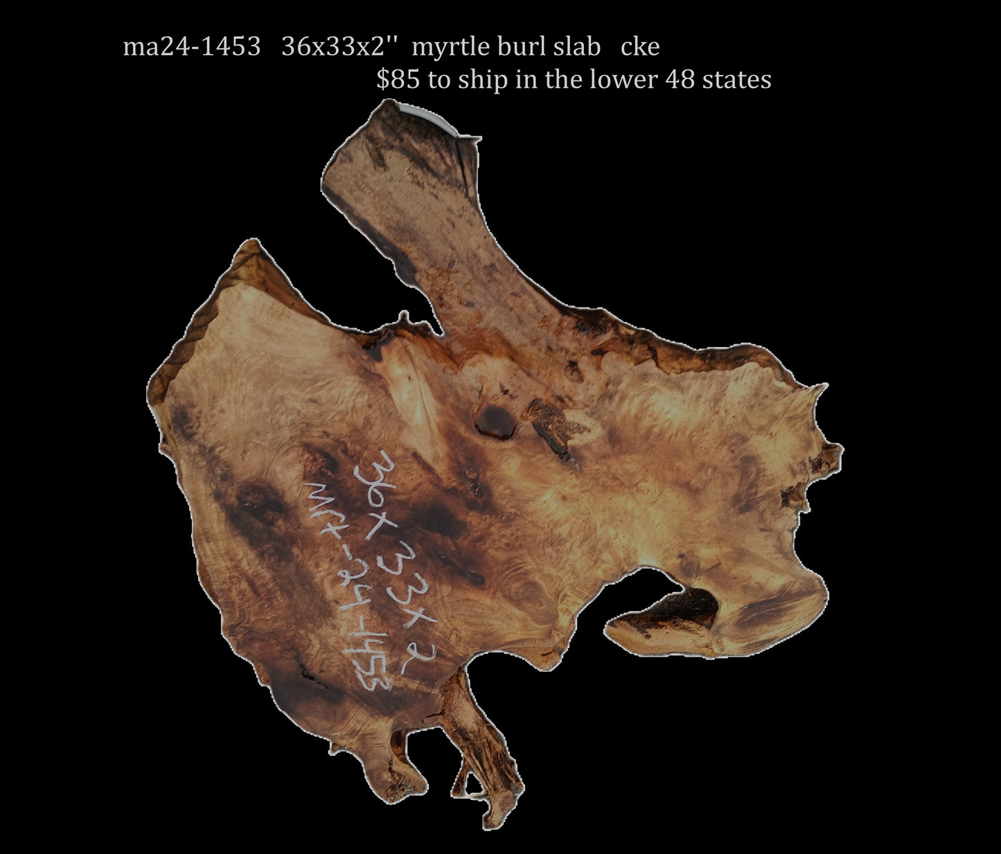 Myrtle Burl Slab | DIY | Table | Craft Wood | River Table | Mrt23-1453