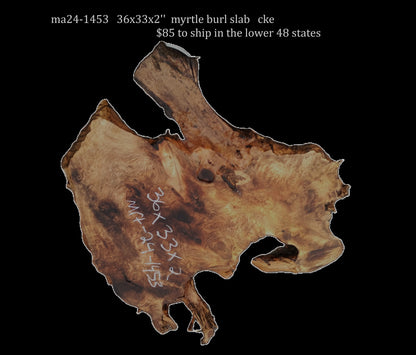 Myrtle Burl Slab | DIY | Table | Craft Wood | River Table | Mrt23-1453