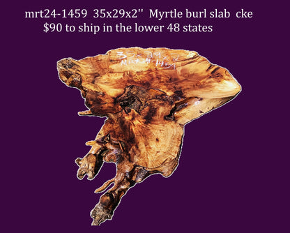 myrtle burl | river table | DIY | Live edge slab | mrt24-1459