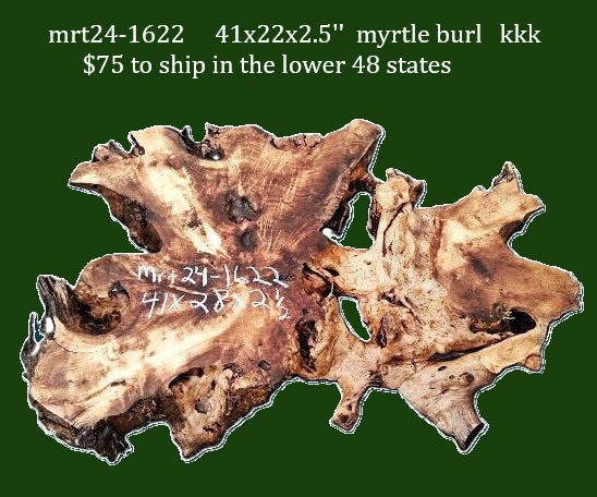 myrtle burl | river table | DIY | Live edge slab | mrt24-1622