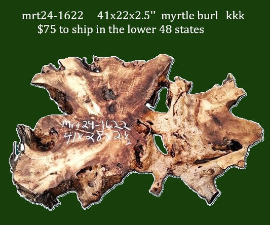 myrtle burl | river table | DIY | Live edge slab | mrt24-1622