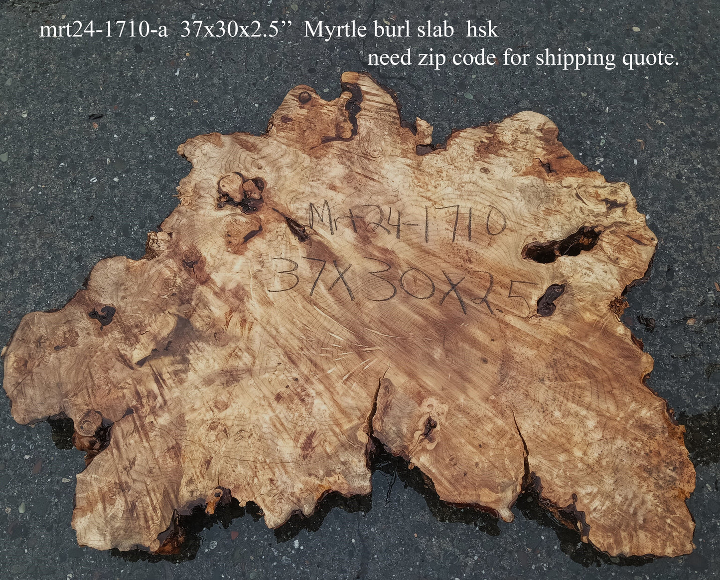 Myrtle Burl Slab |  DIY Crafts | Epoxy Design Idea | Mrt24-1710