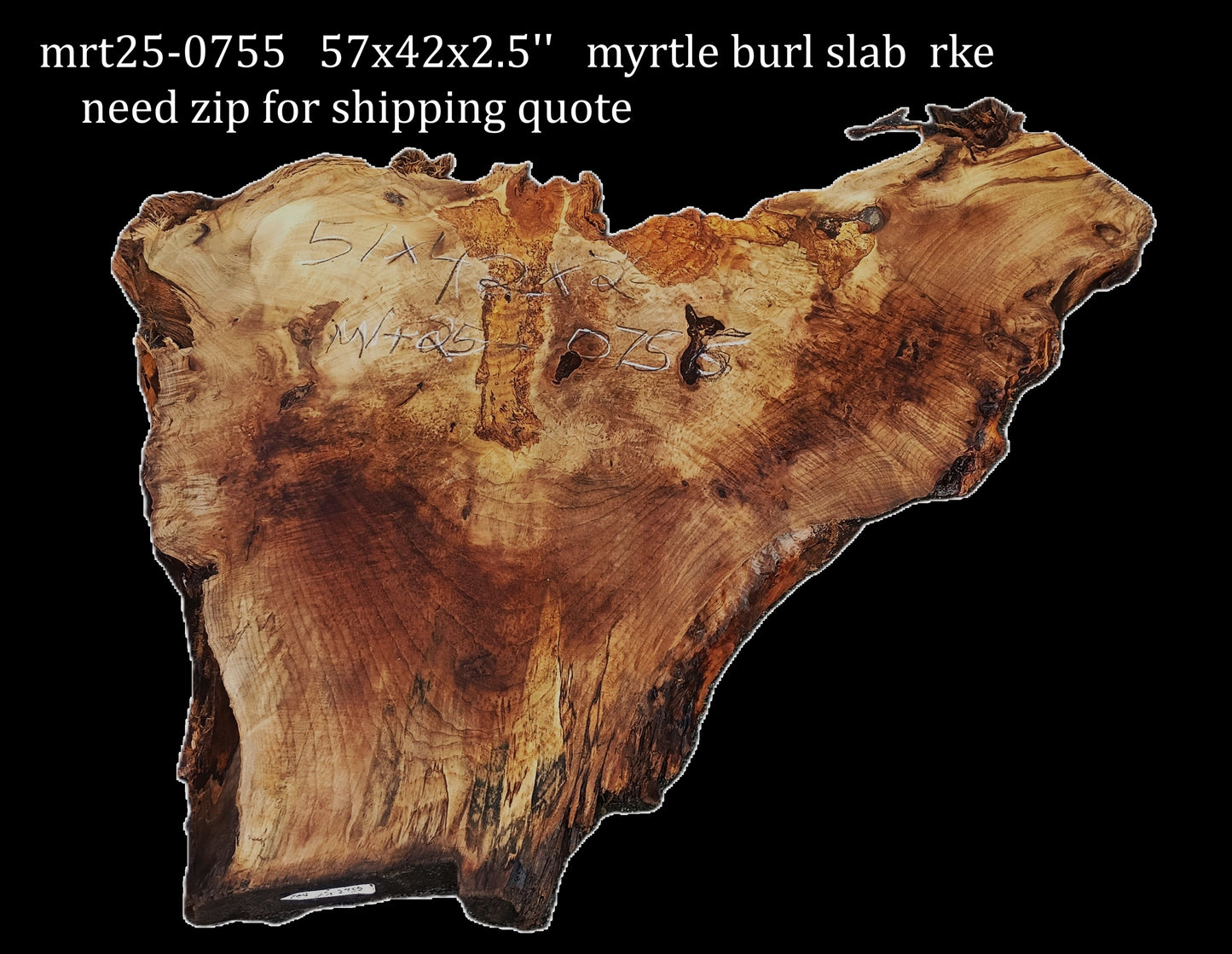 Myrtle Burl Slab | DIY | Table | Craft Wood | River Table | Mrt25-0755