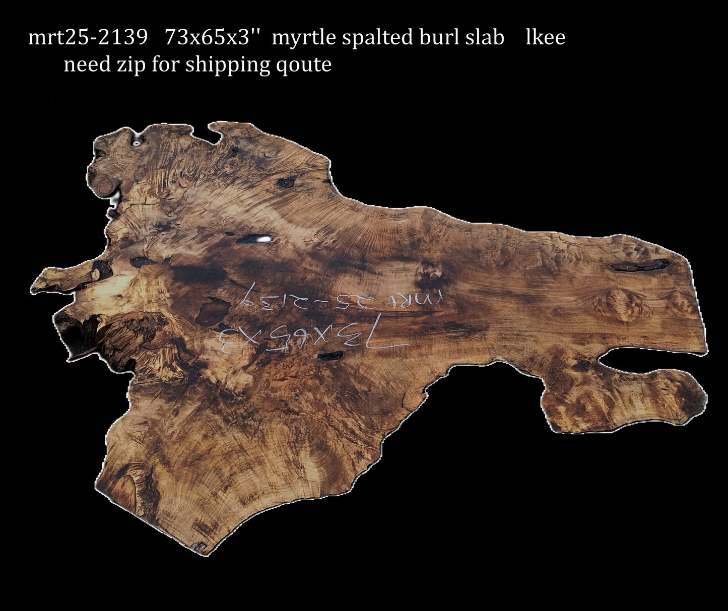 Myrtle Burl Slab | DIY | Table | Craft Wood | River Table | Mrt25-2139
