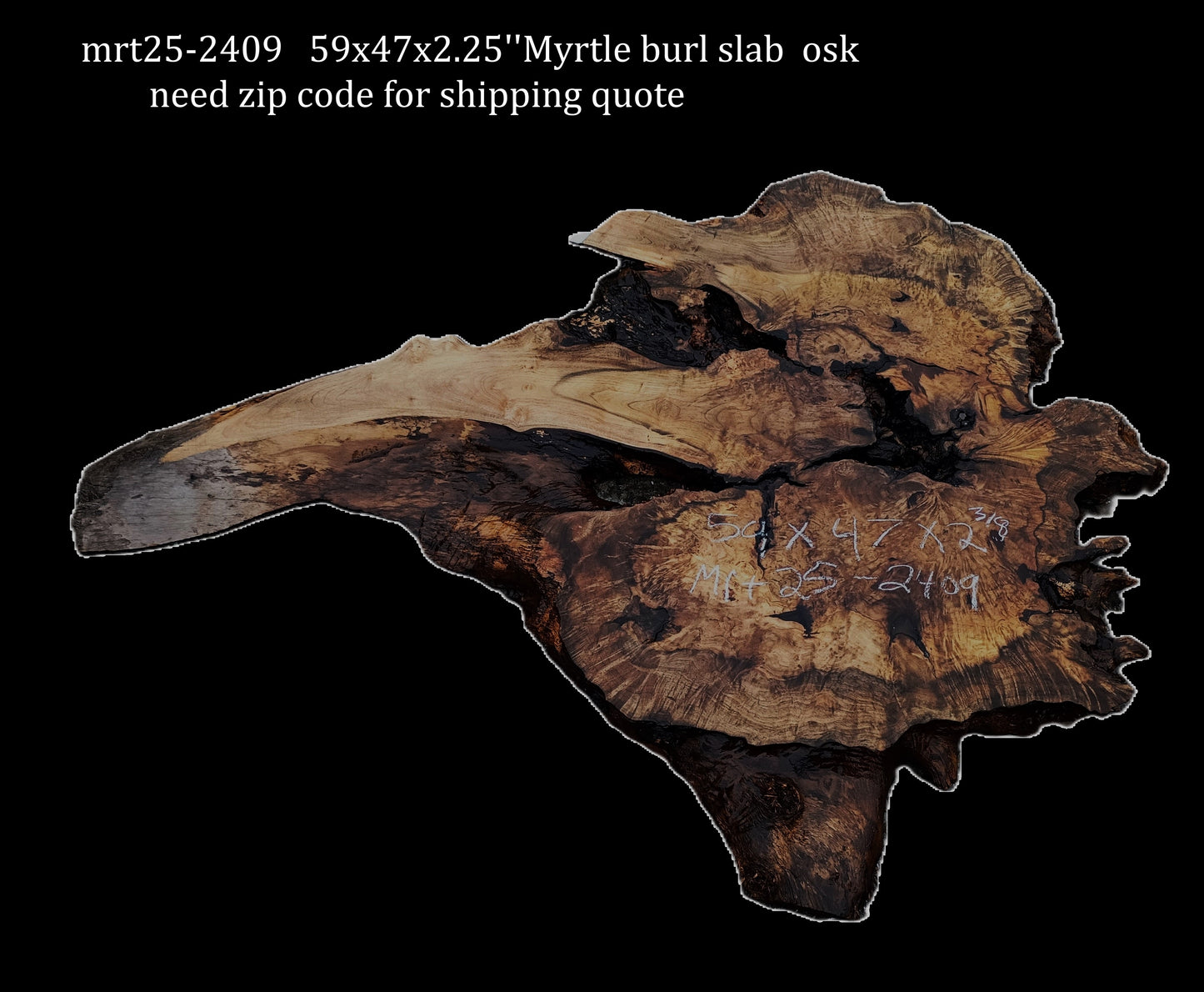 Myrtle Wood Burl | Pepper Wood | DIY |  Bay Laurel Burl | Mrt25-2409