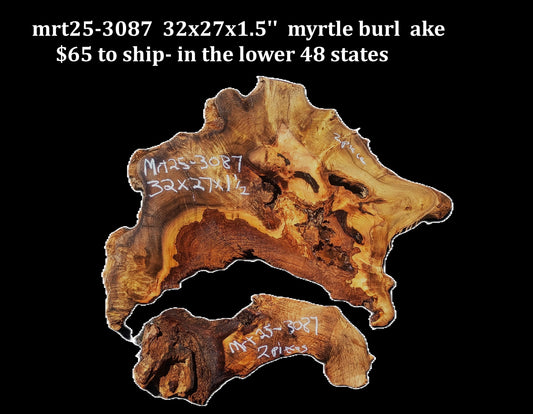 Myrtle Burl Slab | Live Edge | River Table | DIY | Mrt25-3087