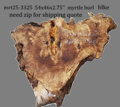 Myrtle Burl Slab | DIY | Table | Craft Wood | River Table | Mrt25-3325