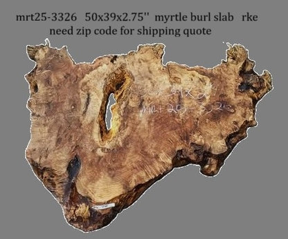 Myrtle Burl Slab | DIY | Table | Craft Wood | River Table | Mrt25-3326