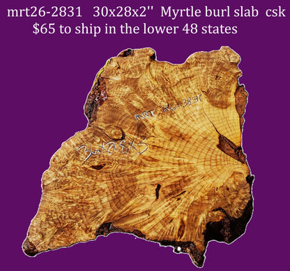 Myrtle Burl Slab | DIY | Table | Craft Wood | MRT26-2831