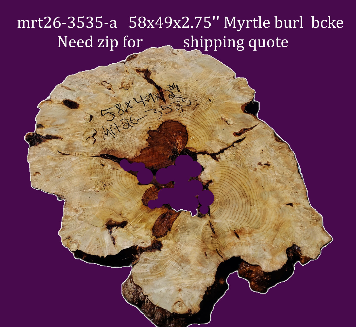 Myrtle Burl | DIY | Table | Craft Wood | Mrt26-3535