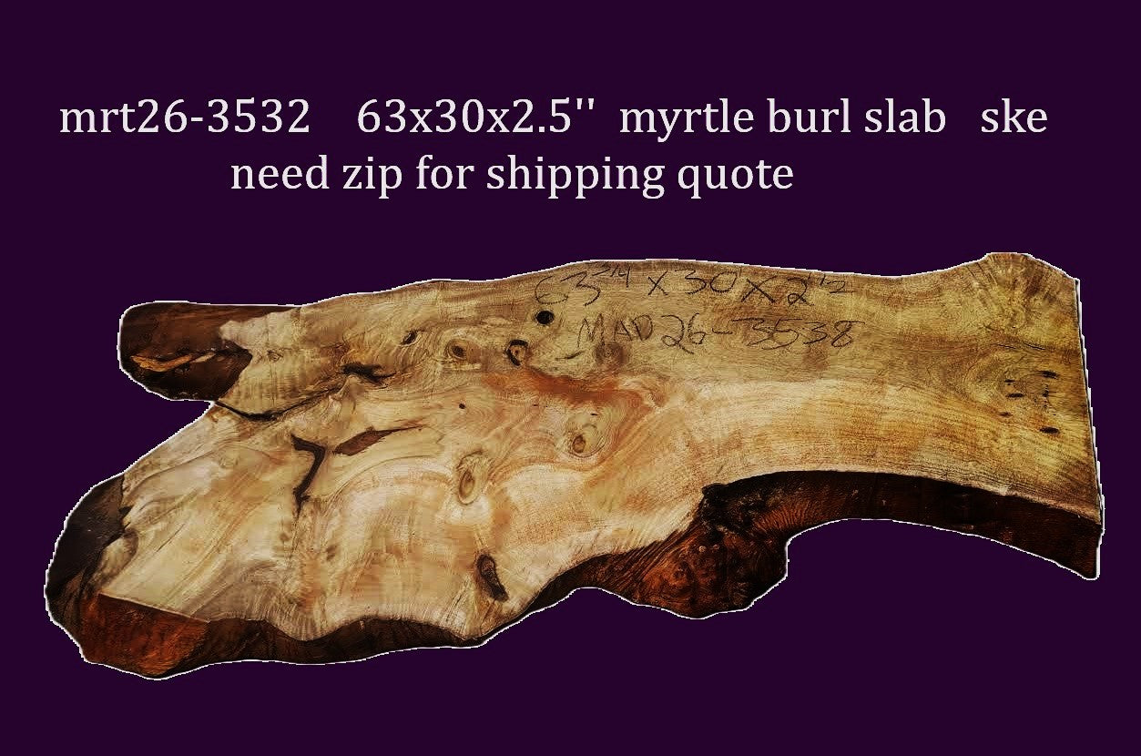 Myrtle Burl Slab | DIY | Table | Craft Wood | Mrt26-3538
