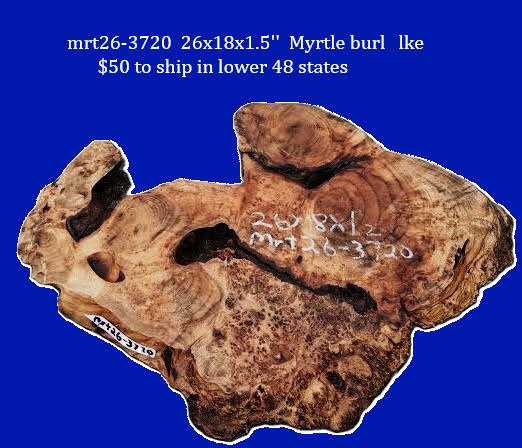 Myrtle Burl Slab| DIY Crafts | Myrtle Wood | MRT26-2720