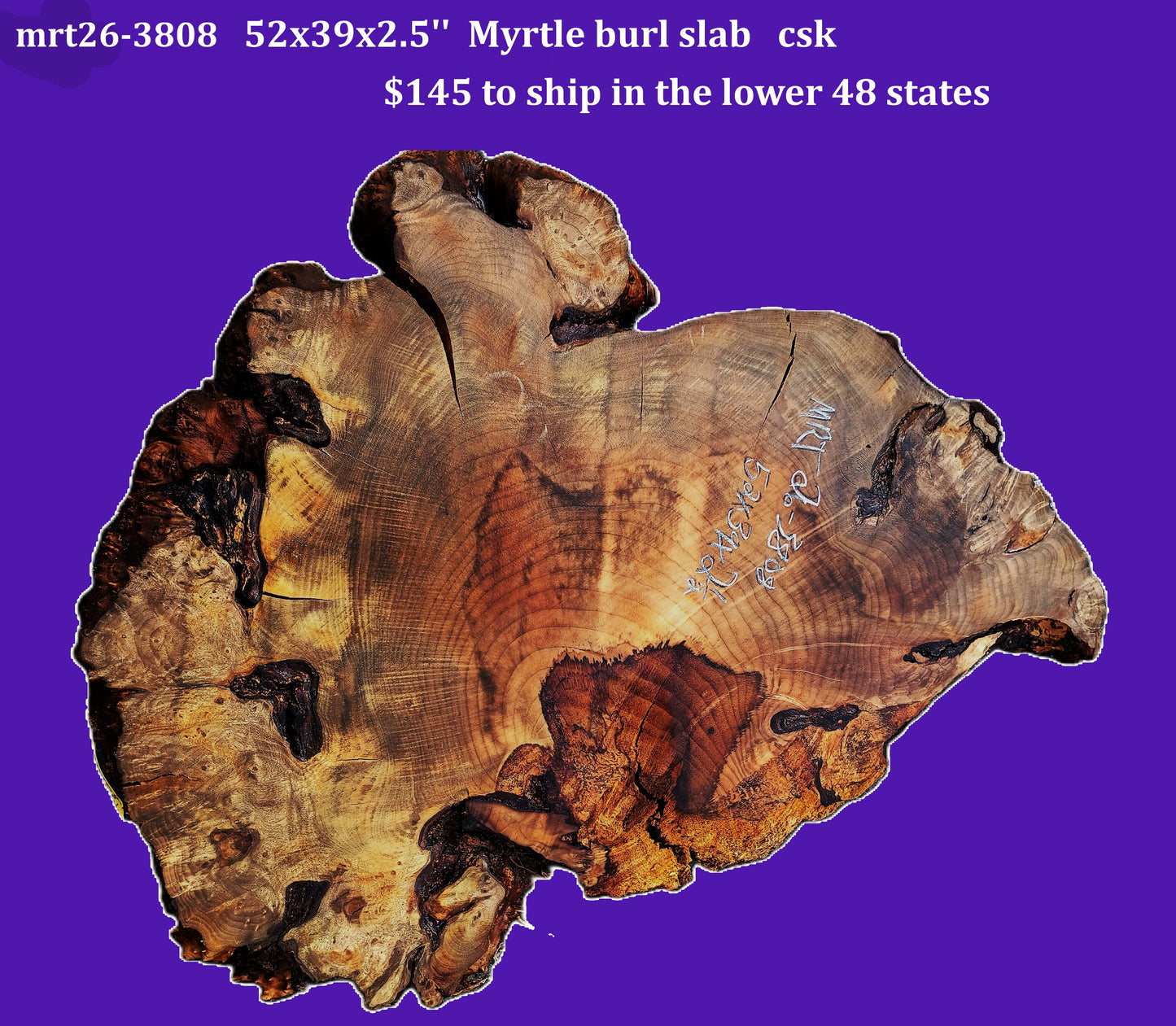 myrtle burl | river table | DIY | Live edge slab | mrt26-3808