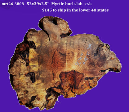 myrtle burl | river table | DIY | Live edge slab | mrt26-3808