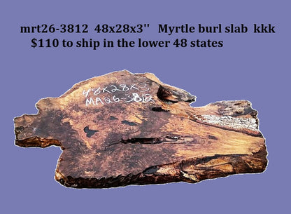 myrtle burl | river table | DIY | Live edge slab | mrt26-3812