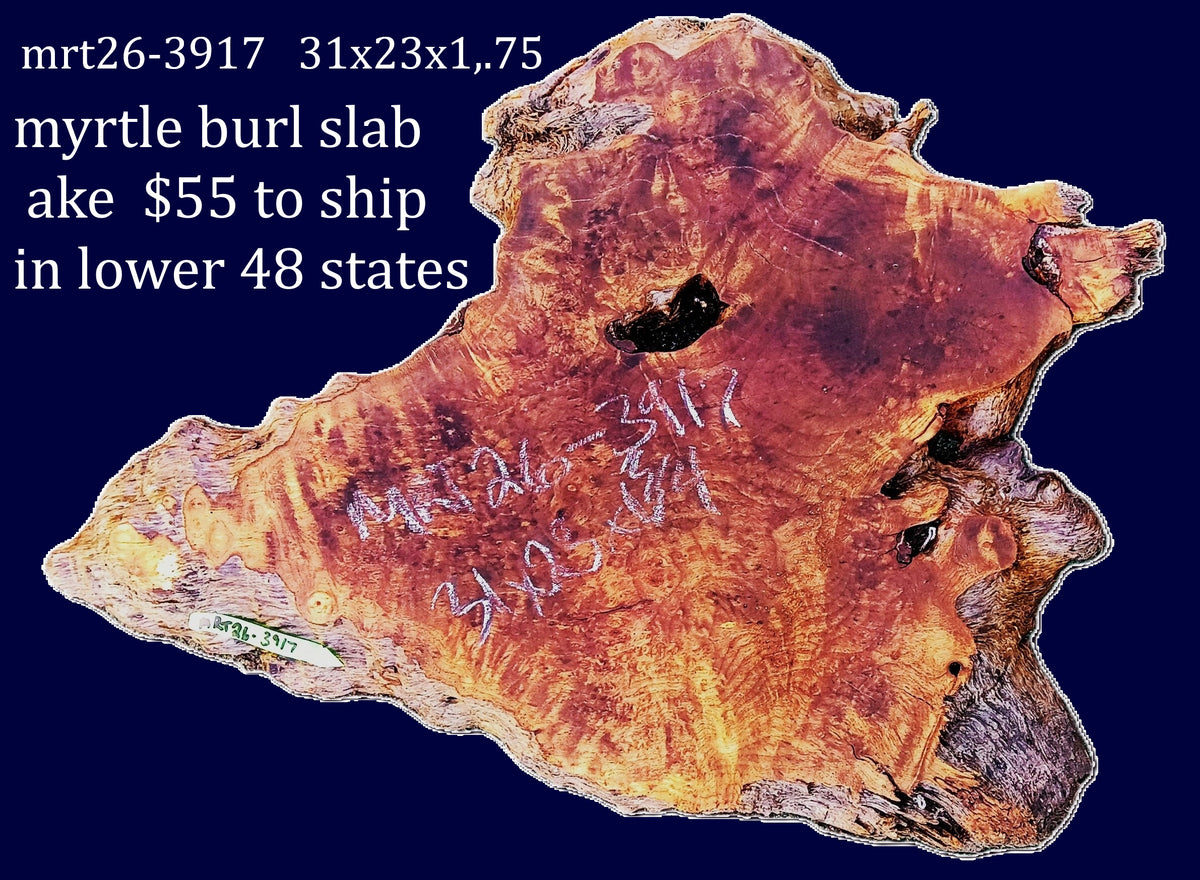 Myrtle Bay Laurel Burl | River Table | Live Edge Slab | MRT26-3917