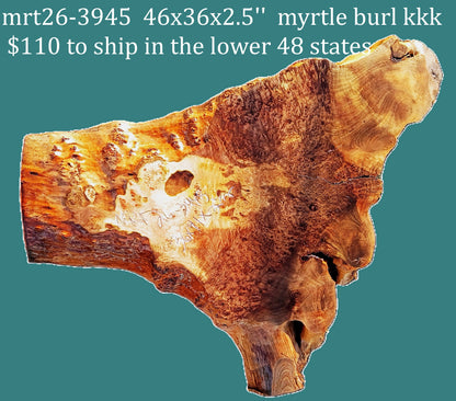 Myrtle Bay Laurel Burl | River Table | Live Edge Slab | MRT26-3945