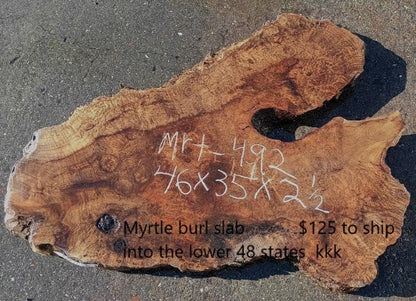 Myrtle Burl Slab | DIY | Table | Craft Wood | River Table | Mrt492