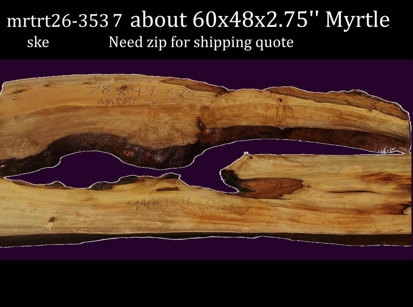 Myrtle Slab | DIY | Table | Craft Wood | River Table | Mrtrt26-3537
