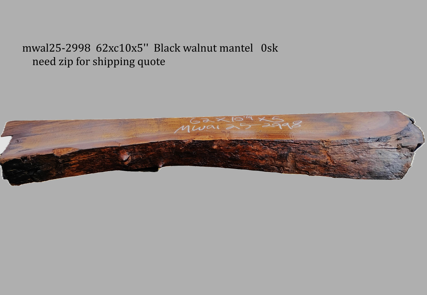walnut mantel | Live Edge Slab | fireplace surround | DIY | wal25-2998