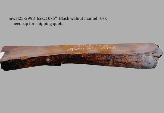 walnut mantel | Live Edge Slab | fireplace surround | DIY | wal25-2998