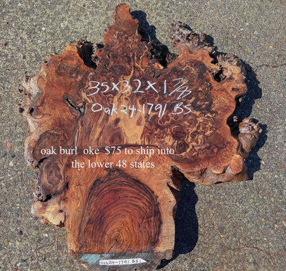 Oak Burl Slab | Craft Woods | DIY | Table | Oak24-1791