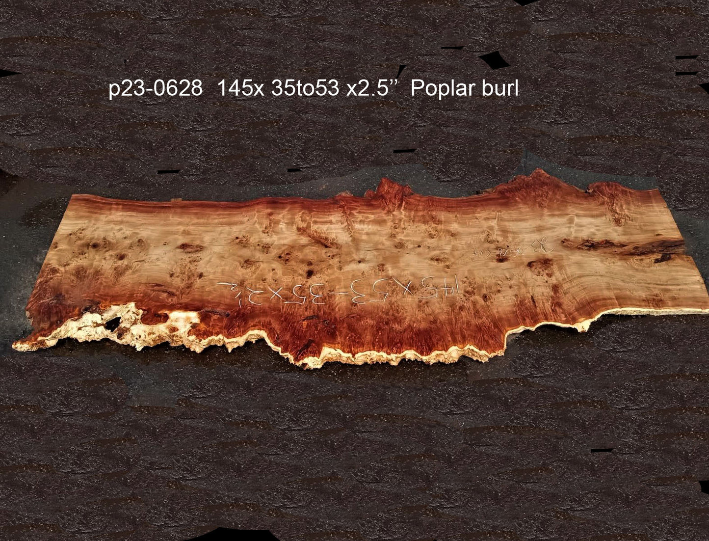 Poplar cluster burl | epoxy river table | live edge slab | DIY ideas | p23-0628