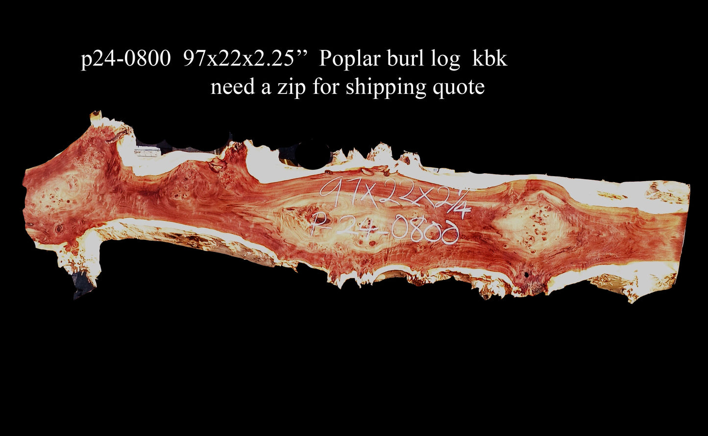 Poplar Burl | Bar Top | Counter Bar | Epoxy River Table | P24-0800