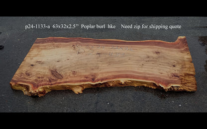 Mappa burl | Poplar | Burl Slab| Desk | Dining Table | P24-1133