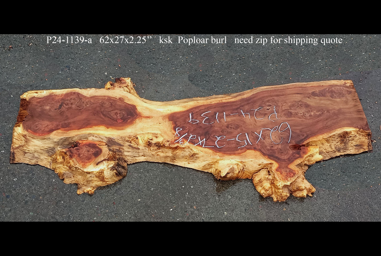 Mappa burl | Poplar | Burl Slab | Desk | Epoxy River Idea | P24-1139