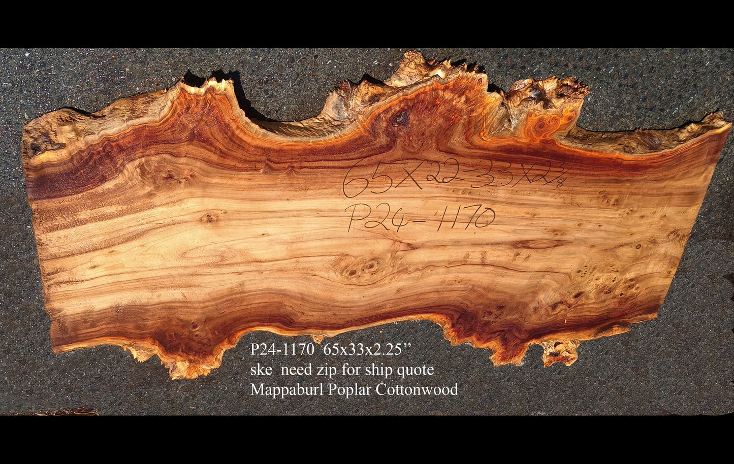 Mappa burl | Poplar | Burl Slab| Desk | Dining Table | P24-1170