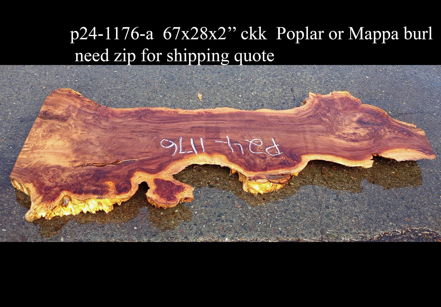 Mappa burl | Poplar | Burl Slab | Desk | River Table | P24-1176