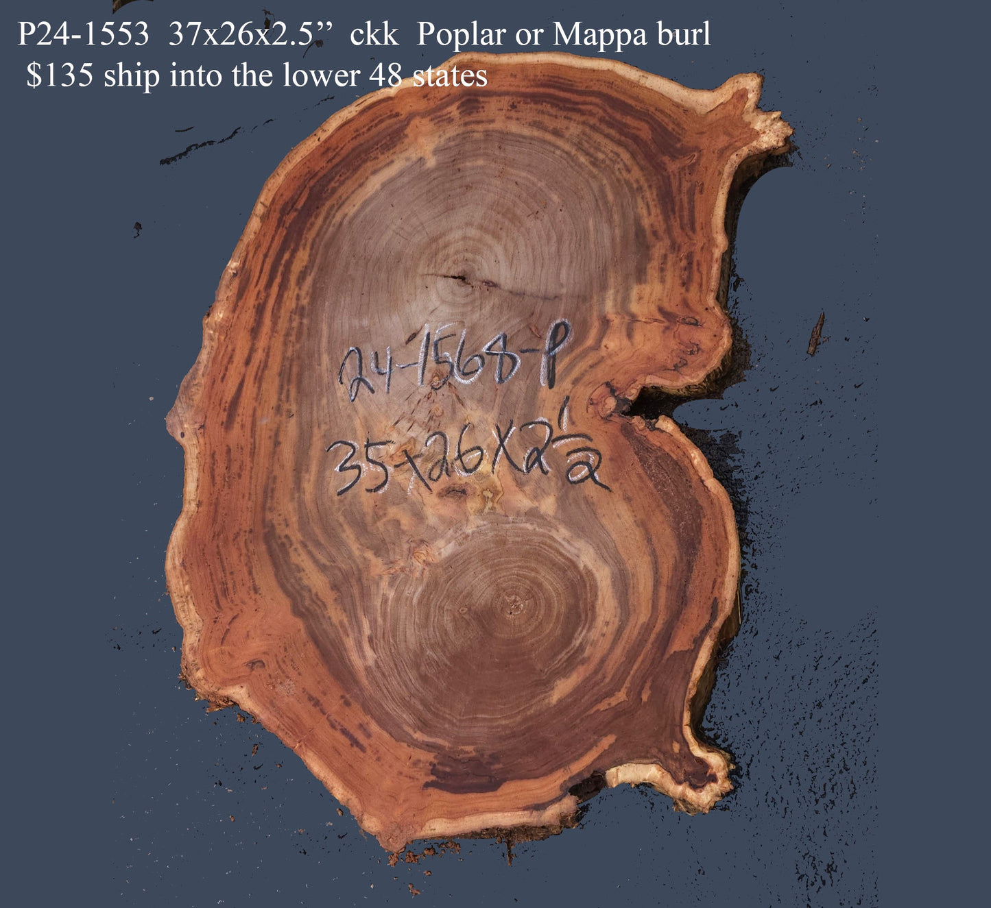 Mappa Poplar slab | live edge | cookie cut | DIY | p24-1553