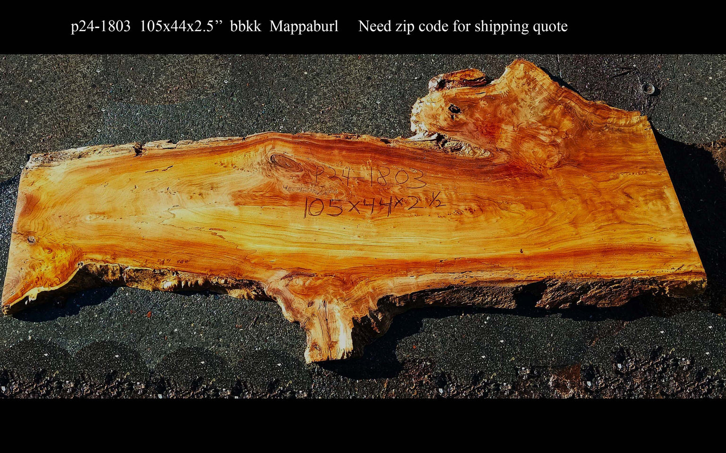 Poplar Burl Slab | Desk | Table | Bar| P24-1803