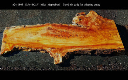 Poplar Burl Slab | Desk | Table | Bar| P24-1803