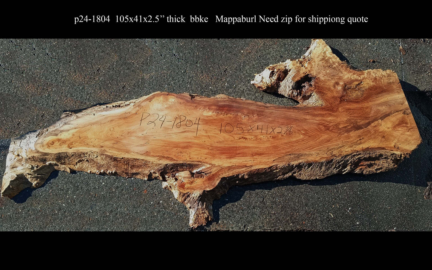 Poplar Burl | Live Edge | River Table | P24-1804