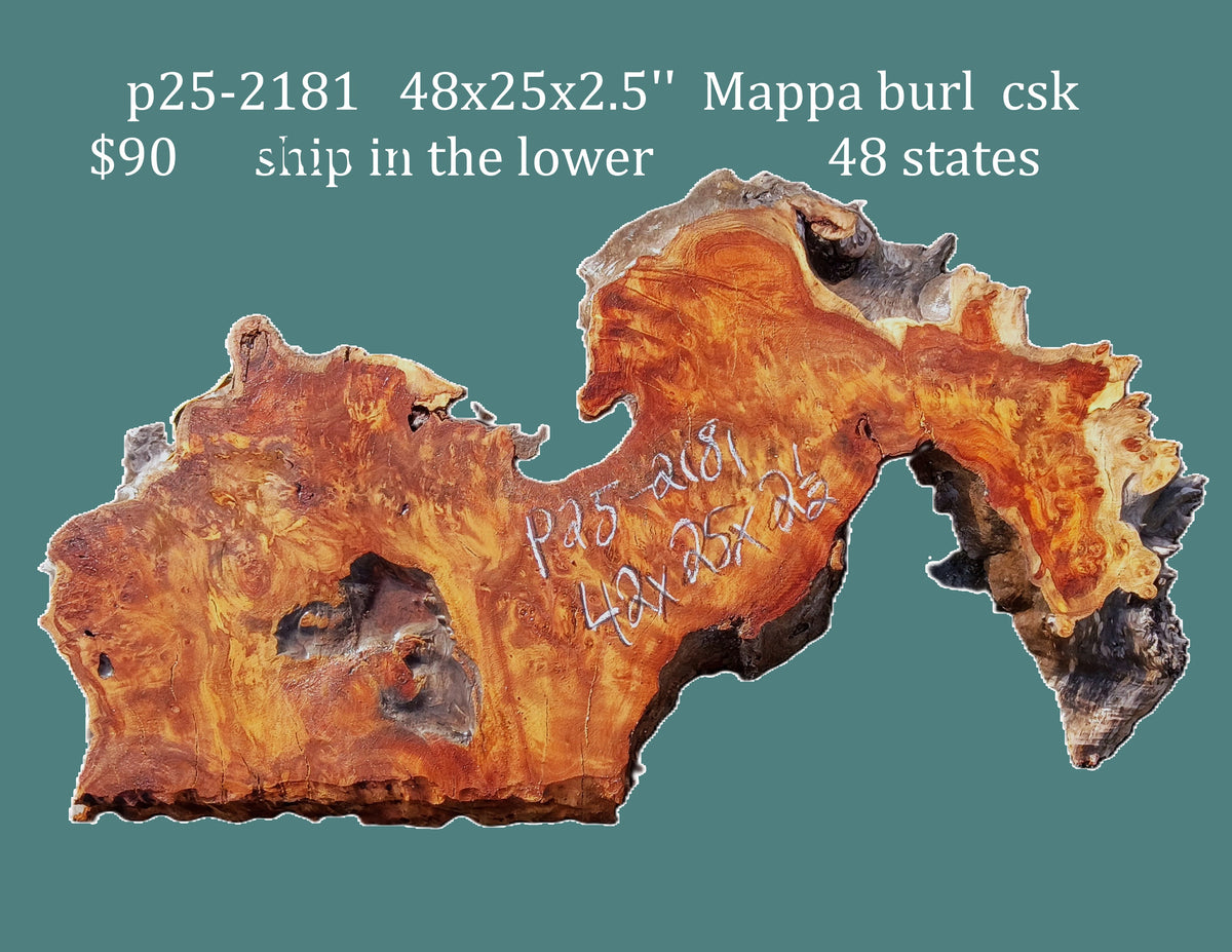 Poplar Burl Slab | Mappa Burl Slab |  DIY | Craft Wood |Table| P25-2181
