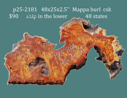 Poplar Burl Slab | Mappa Burl Slab |  DIY | Craft Wood |Table| P25-2181