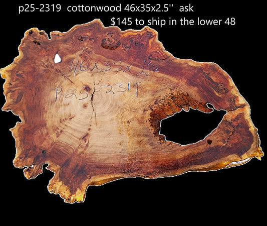 Cotton Wood  | Live Edge |  DIY Crafts | Wood Turning | Bowl Turning | P25-2319
