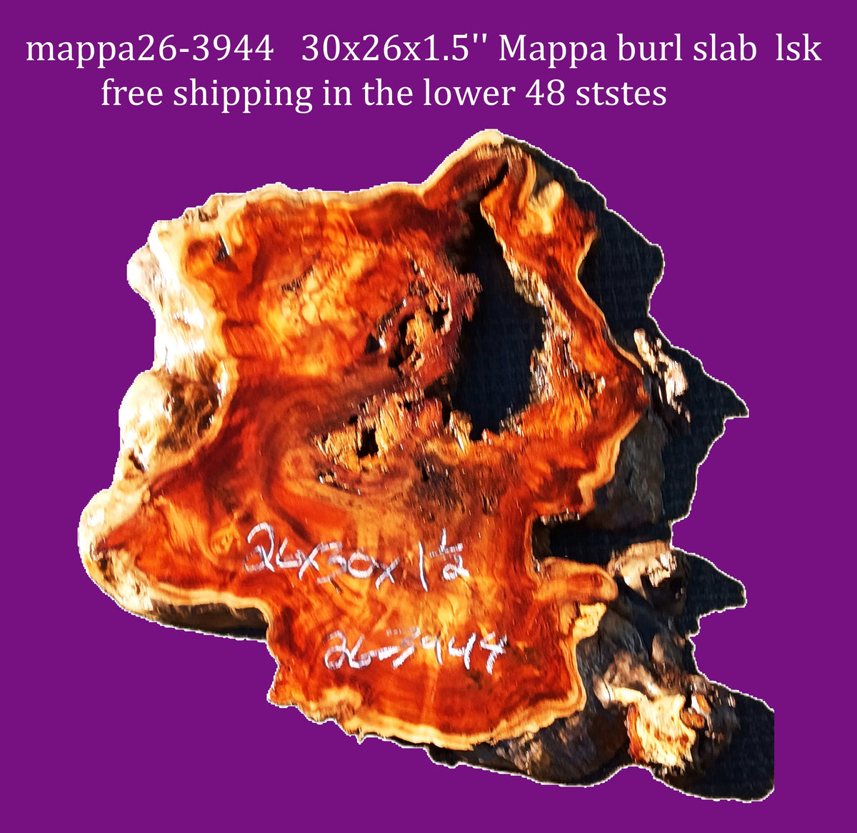 Mappa Burl | Live Edge Slab | River Table | Craft Wood | DIY wood crafts | P24-1661 (Copy)