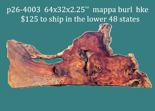 Poplar Burl Slab | Mappa Burl  | DIY | Craft Wood |  River Table | Headboard | P26-4003