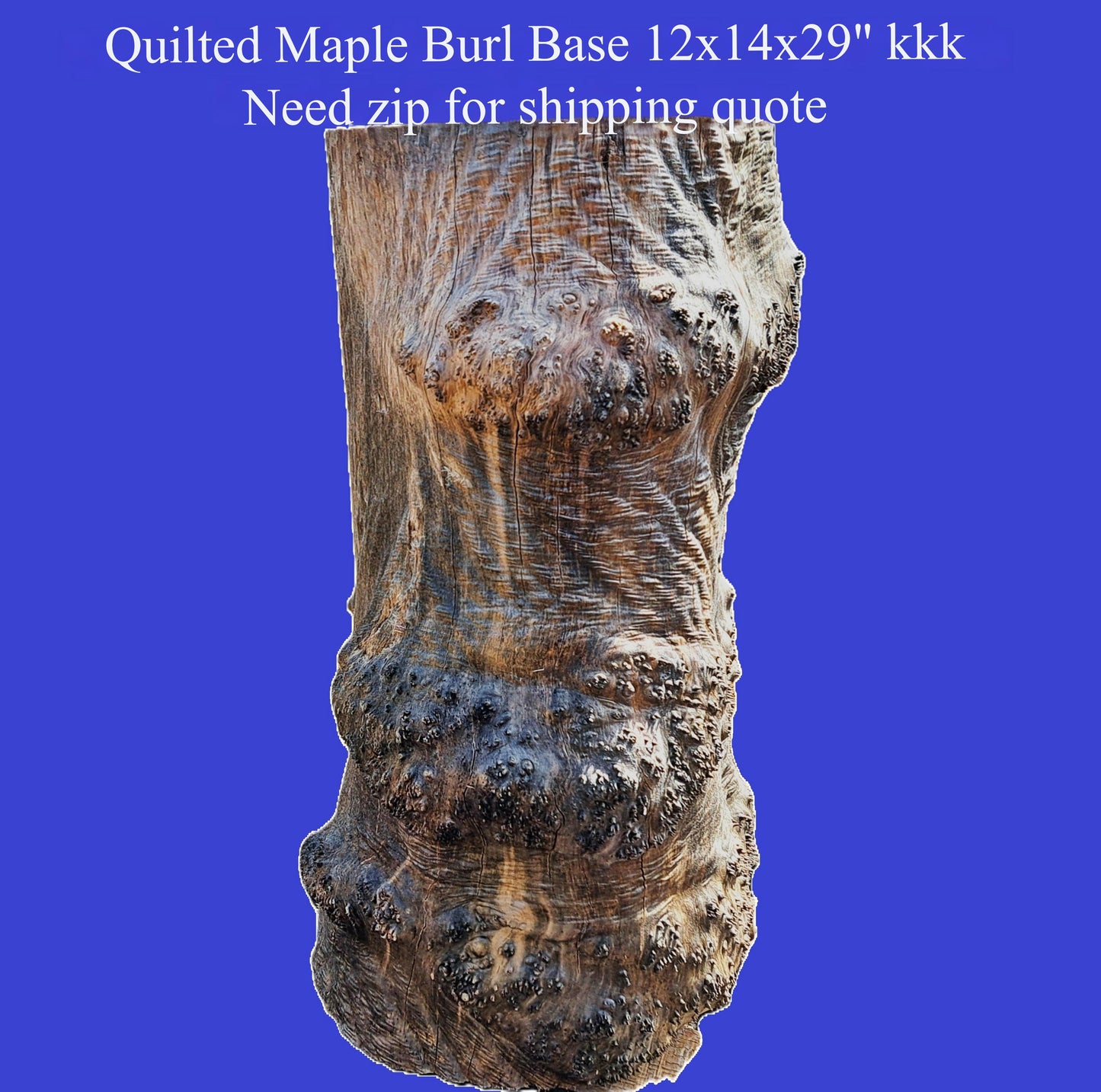 Quilted Maple Burl Base | Trophy Mount | Small Table Base | B26-a